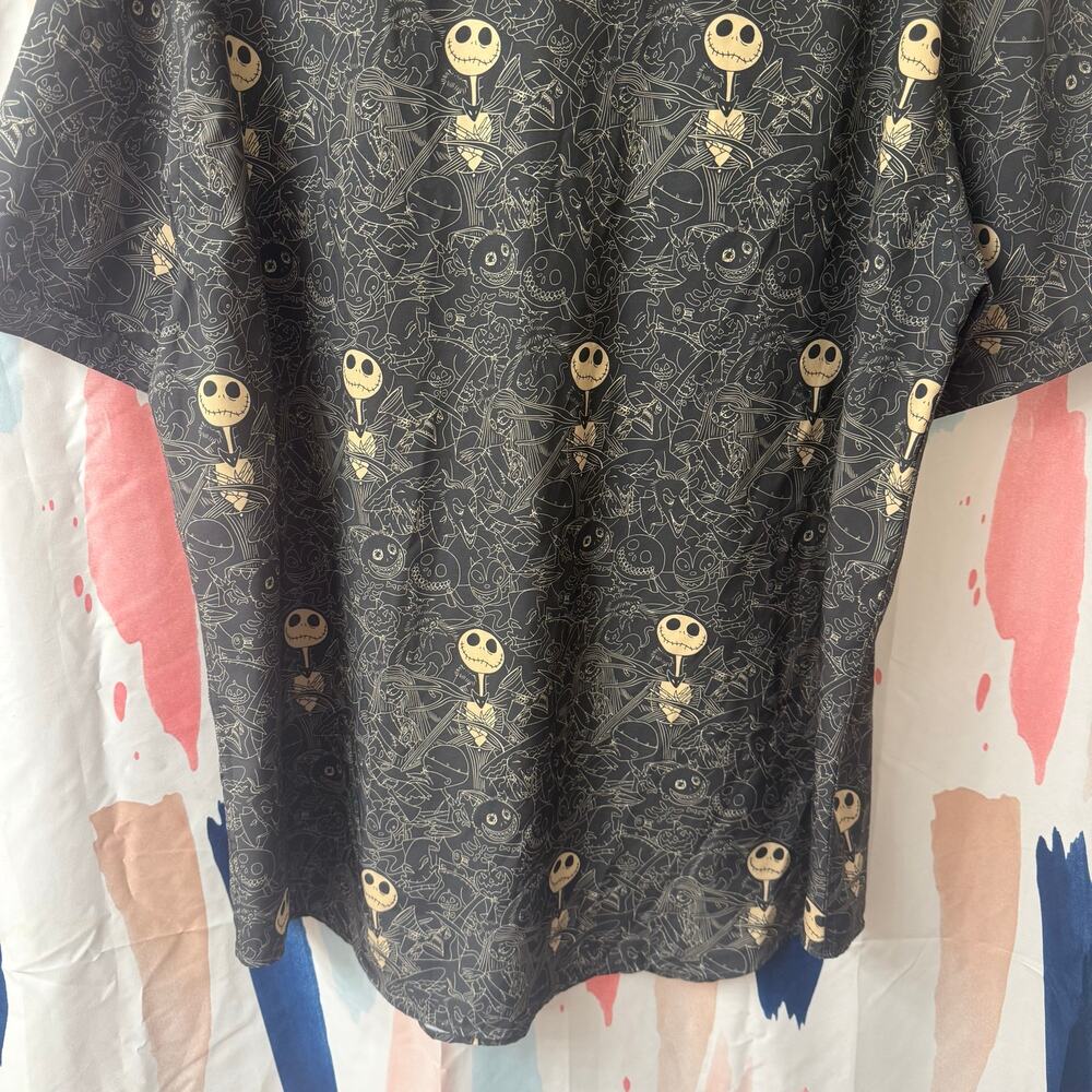 RSVLTS Disney Nightmare Before Christmas Halloween Bone Daddy Button Down Shirt - Picture 14 of 15